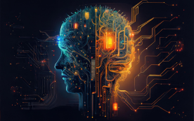 Artificial intelligence concept illustration representing data and computation