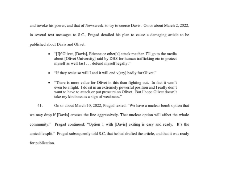 Screenshot of the summons in the case of Johnathan Davis v. Dev Pragad, Supreme Court of New York, County of New York, Index No: 652366/2022