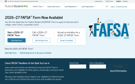 The StudentAid.gov portal, where millions of students and families complete 